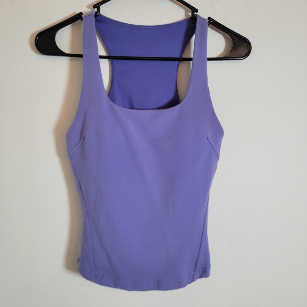 Lululemon Instill Tank Top Purple Sz 4 Built-in Bra Racerback Luon Yoga W1CZ5S